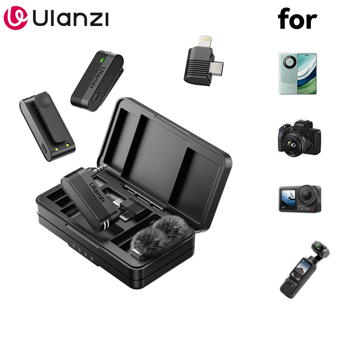 Xiaomi Photography Kit - Ulanzi A100 ميكروفون الهاتف الذكي اللاسلكي