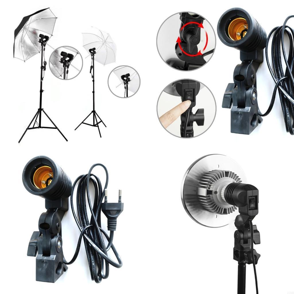 Photography Umbrella Lights - E27 ضوء حامل مظلة عاكس يدعم