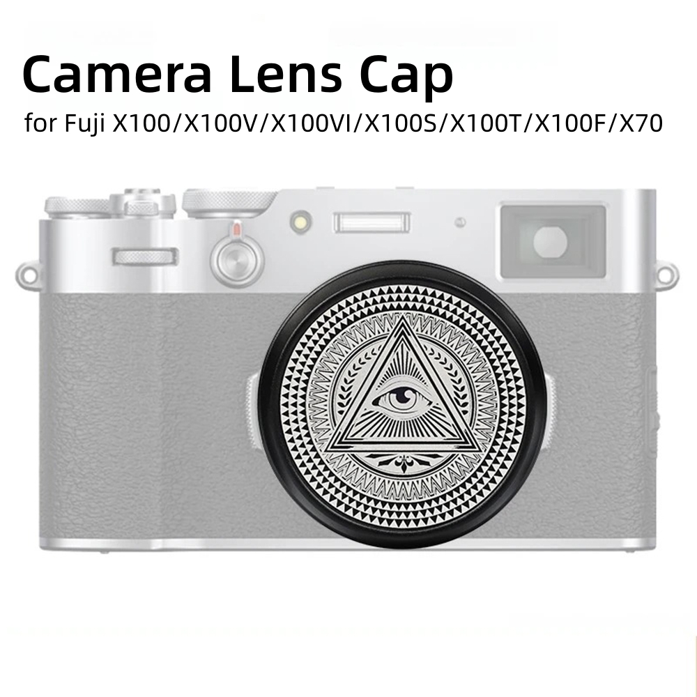 Fujifilm Camera X100Vi - غطاء عدسة كاميرا معدني عتيق الطراز،