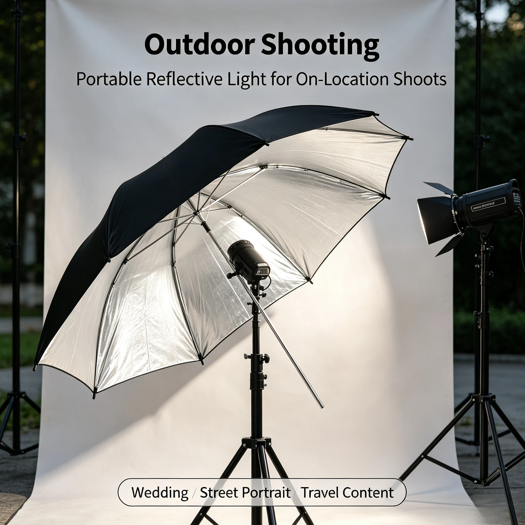 مظلة عاكسة سوداء متينة مقاس 33 - مراجعة Photography Umbrella Lights وسعره